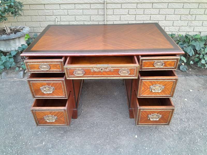 An Early 20th Century French Walnut And Gilt Mounted Desk