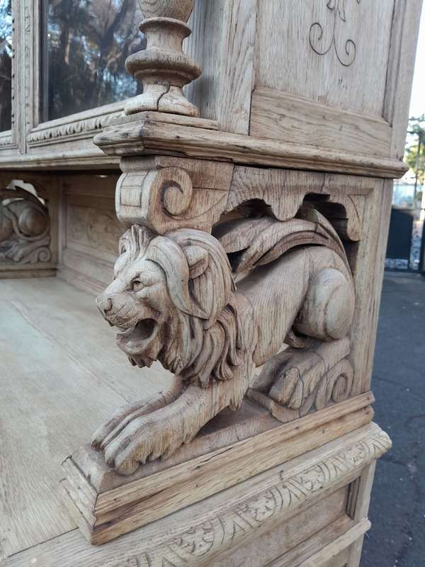 19th Century French Ornately Carved Cabinet in A Contemporary Bleached Finish