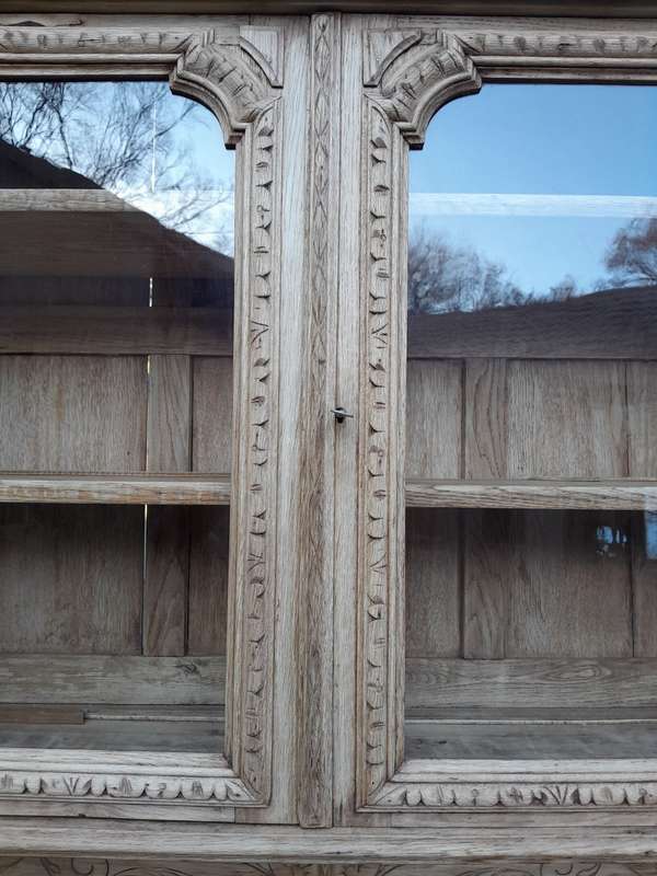 19th Century French Ornately Carved Cabinet in A Contemporary Bleached Finish