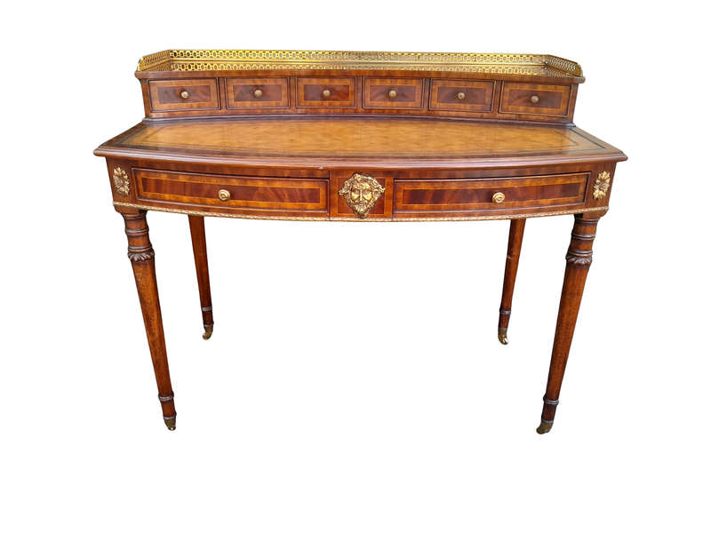 A 20th Century French-Style Mahogany And Flame-Mahogany Desk