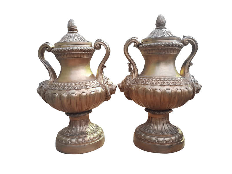A  20th Century Of Gilt-Paint Bronze Urns ND