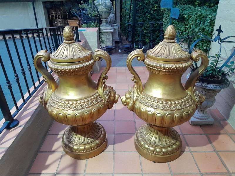 A  20th Century Of Gilt-Paint Bronze Urns ND