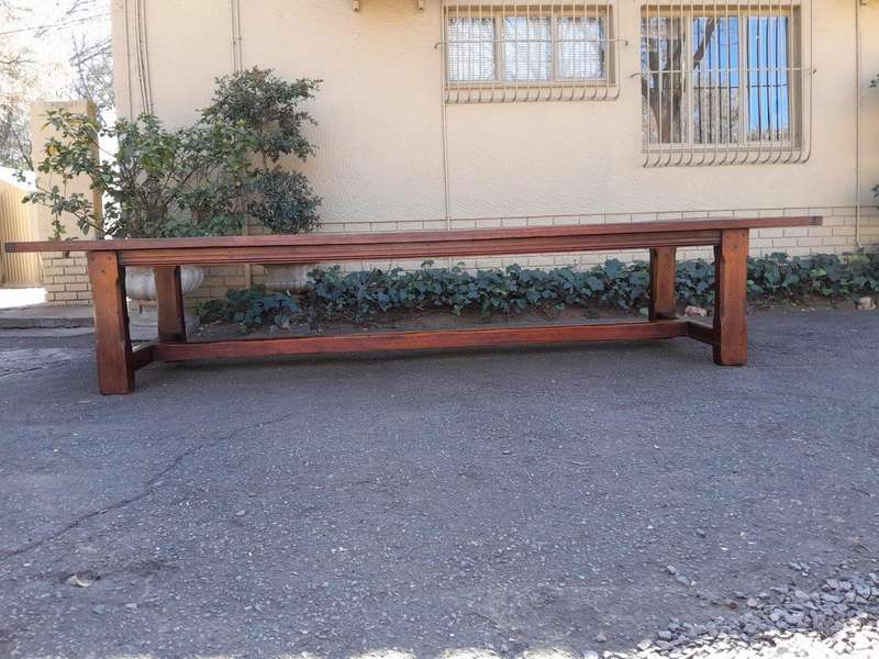 A 20th Century Massive Teak Refectory / Dining / Entrance Table  (12 To 14 Seater)
