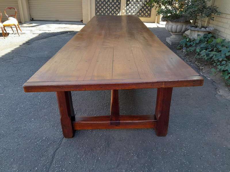 A 20th Century Massive Teak Refectory / Dining / Entrance Table  (12 To 14 Seater)
