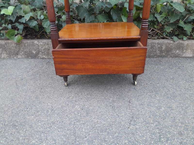 A 20th Century Mahogany Display Stand With Castors