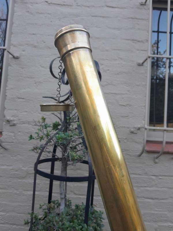 An Early 20th Century English British Ross Brass And Teak Refractor Telescope On Brass And Teak A...