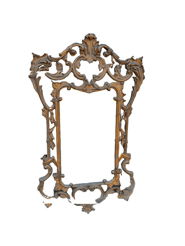 A 20th Century French Style Ornately Carved And Gilt Painted Wooden Mirror