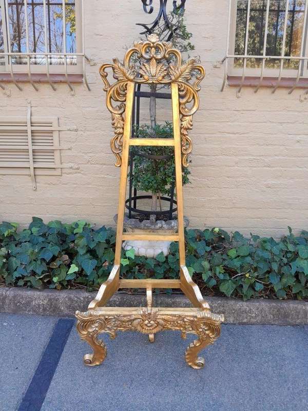 A Rare 20TH Century French Rococo Style Ornately Carved and Hand Gilded Easel