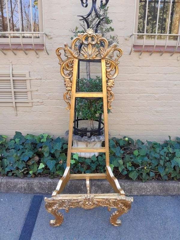 A Rare 20TH Century French Rococo Style Ornately Carved and Hand Gilded Easel