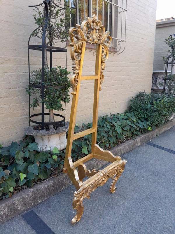 A Rare 20TH Century French Rococo Style Ornately Carved and Hand Gilded Easel