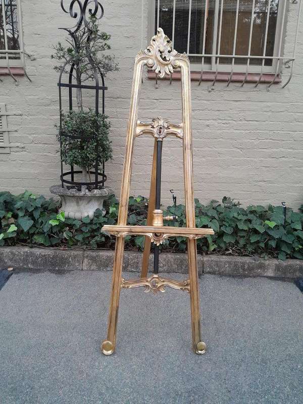 A French Rococo Style Carved and Hand Gilded  Wooden Easel