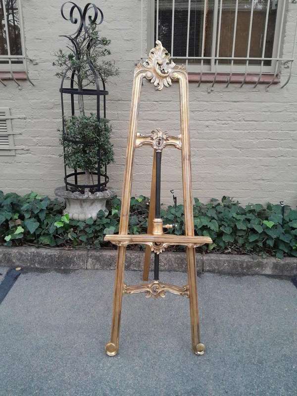 A French Rococo Style Carved and Hand Gilded  Wooden Easel
