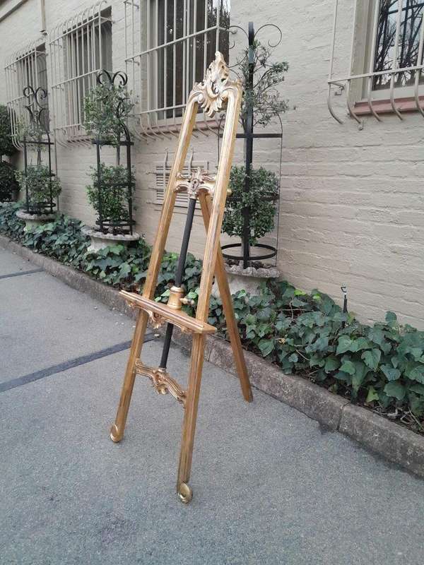 A French Rococo Style Carved and Hand Gilded  Wooden Easel