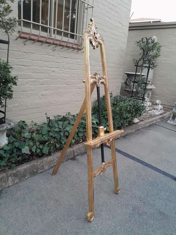 A French Rococo Style Carved and Hand Gilded  Wooden Easel