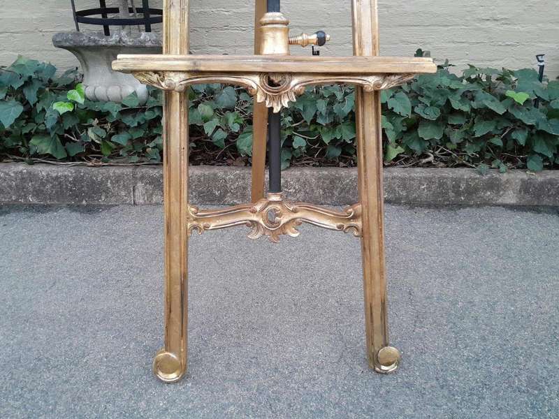 A French Rococo Style Carved and Hand Gilded  Wooden Easel