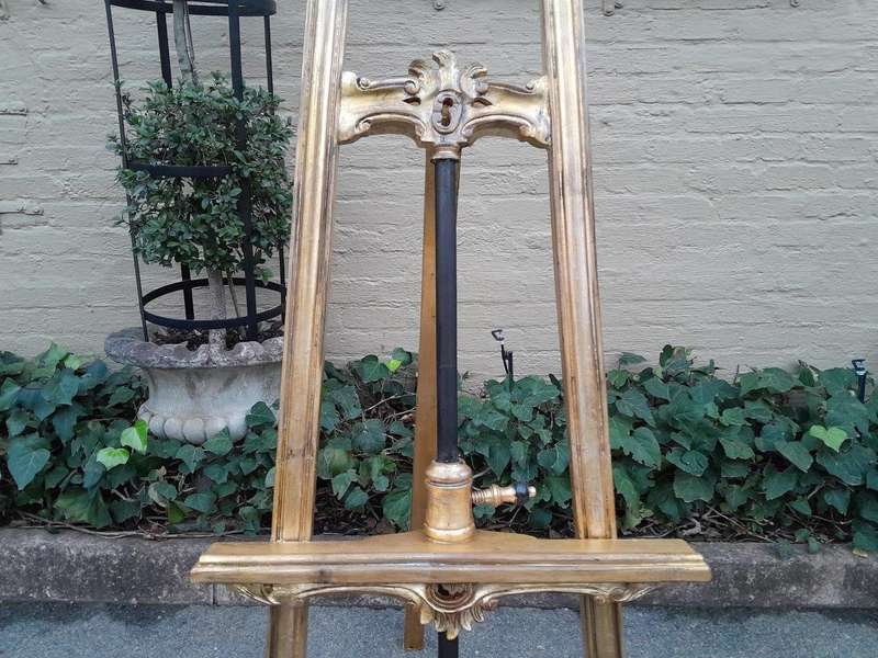 A French Rococo Style Carved and Hand Gilded  Wooden Easel