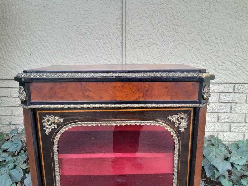 A 20th Century Victorian Mahogany And Ebonised Vitrine / Display Cabinet With Brass Mounts