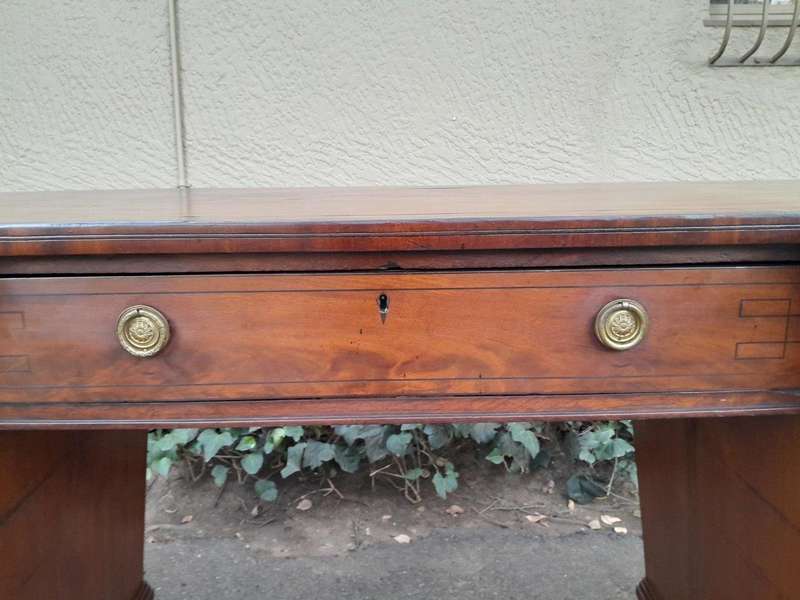 An 18th / 19th Century William IV Mahogany Sideboard With Ebony Inlay And Original Lion Claw Feet...