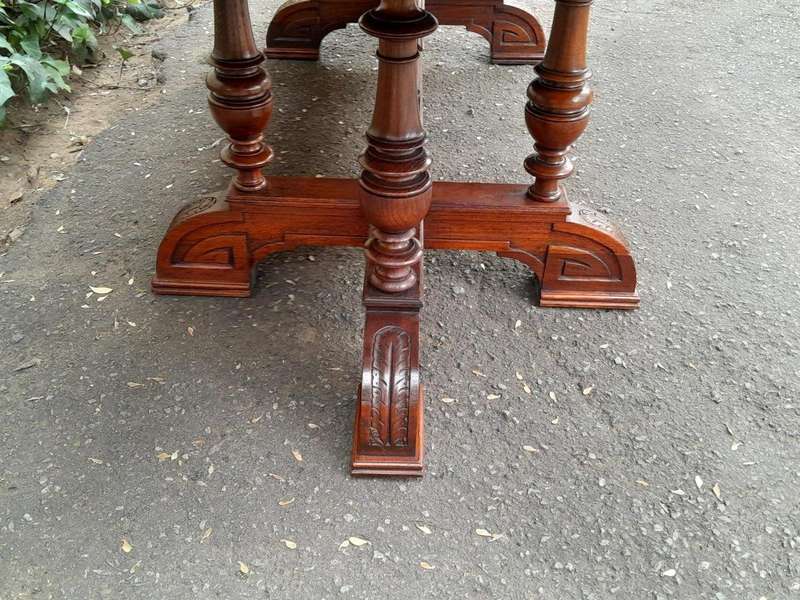 A 19thC French Style Carved Walnut Dining/Refectory Table