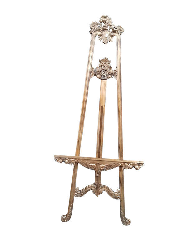 A 20th Century Carved Teak and Hand Gilded Easel