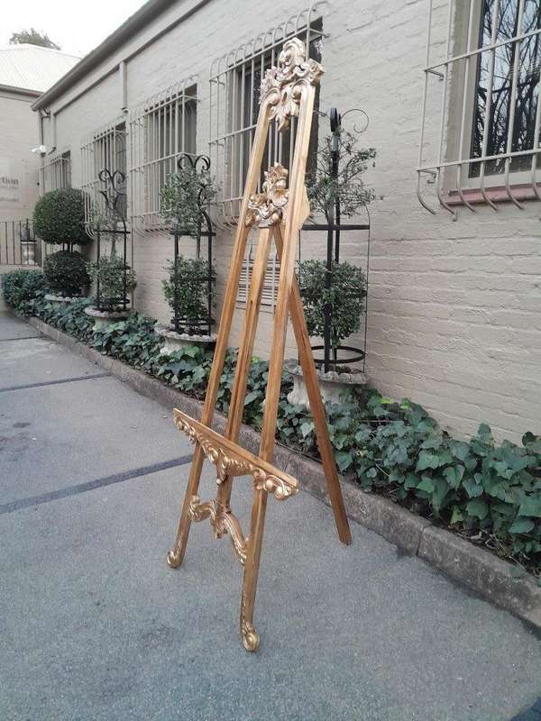 A 20th Century Carved Teak and Hand Gilded Easel
