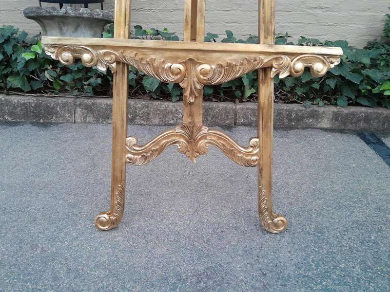 A 20th Century Carved Teak and Hand Gilded Easel