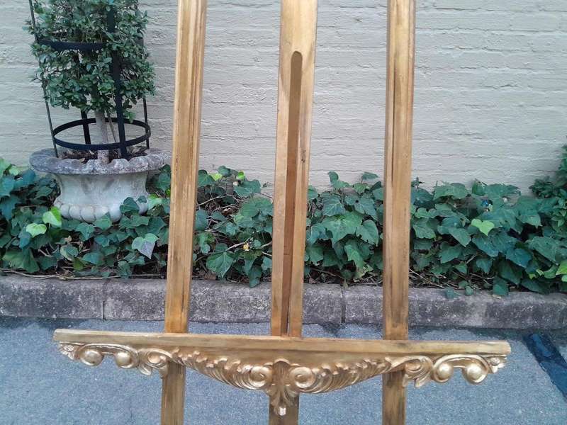 A 20th Century Carved Teak and Hand Gilded Easel