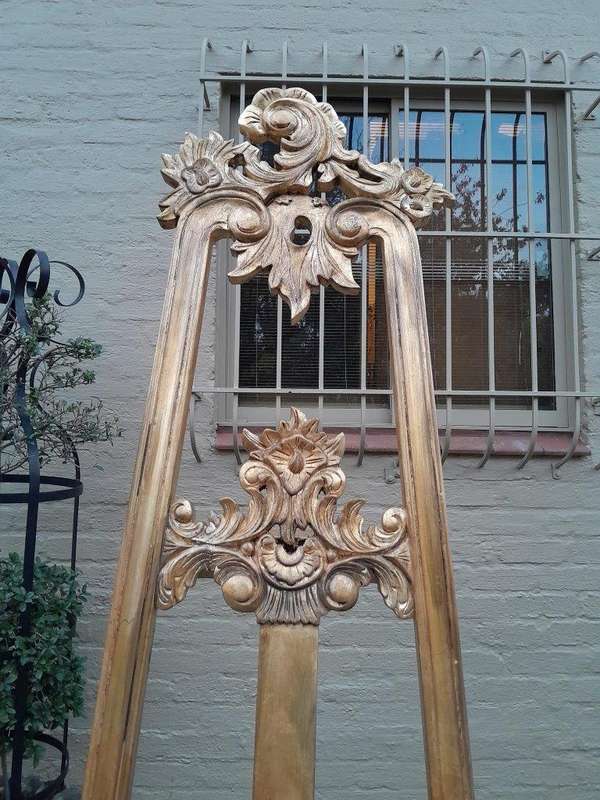 A 20th Century Carved Teak and Hand Gilded Easel