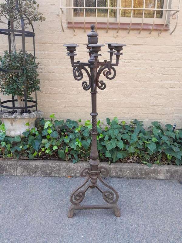 A  20thC French Cast Iron Candle Holder