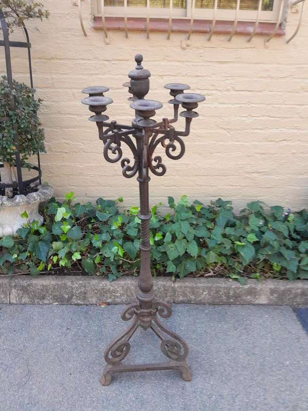 A  20thC French Cast Iron Candle Holder