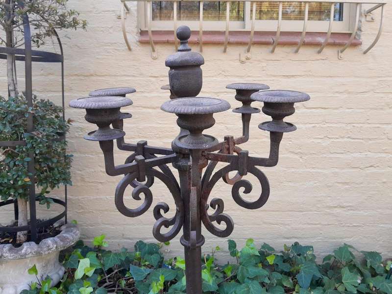 A  20thC French Cast Iron Candle Holder