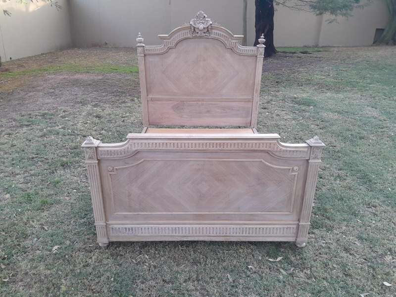 A Late 19th/Early 20TH Century French Rococo Heavily Carved Double Size Bed in a Bleached  Conte...