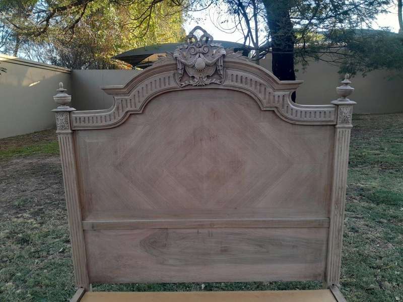 A Late 19th/Early 20TH Century French Rococo Heavily Carved Double Size Bed in a Bleached  Conte...