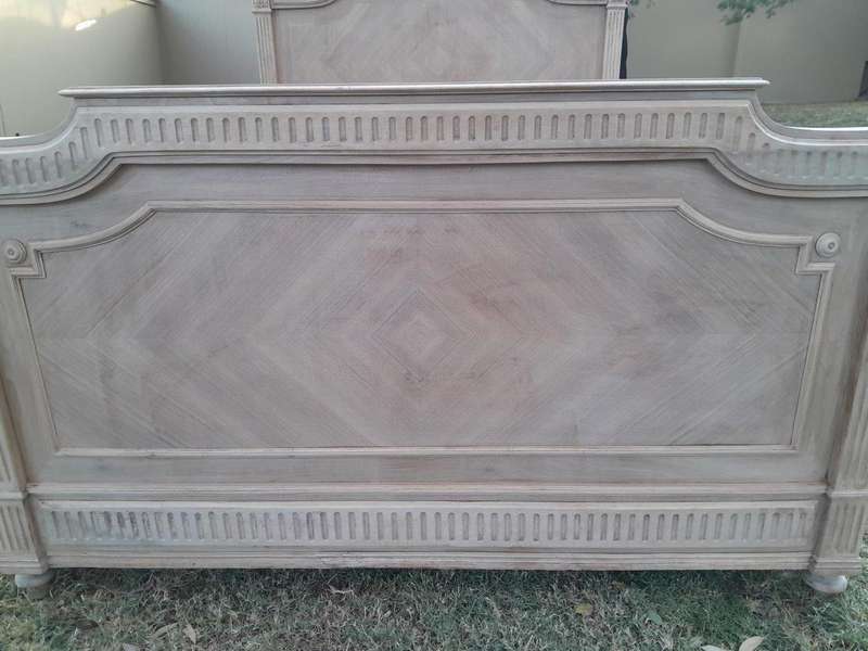 A Late 19th/Early 20TH Century French Rococo Heavily Carved Double Size Bed in a Bleached  Conte...