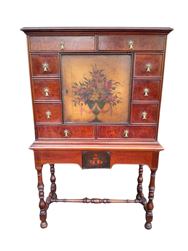 A 20th Century Burr-Walnut Chest on Stand