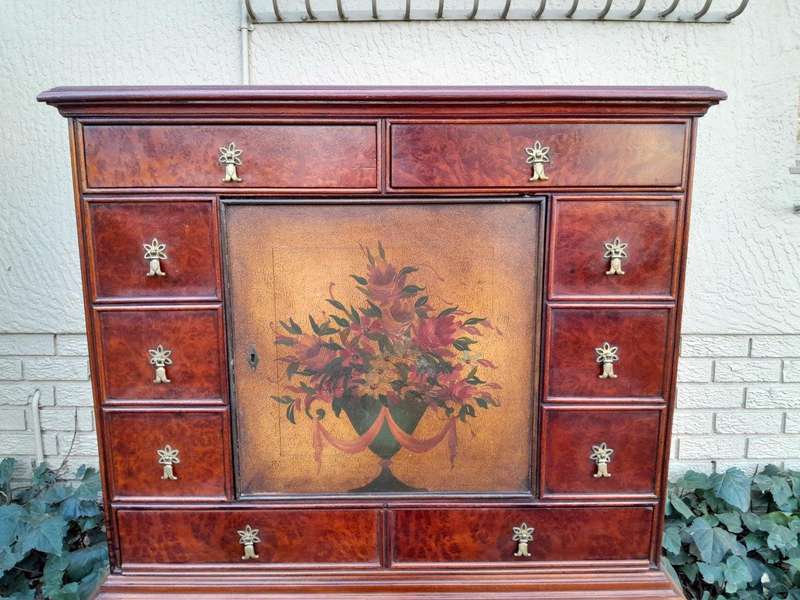 A 20th Century Burr-Walnut Chest on Stand