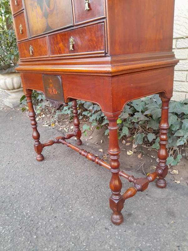 A 20th Century Burr-Walnut Chest on Stand