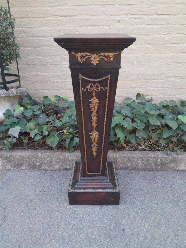 An Antique 19th Century Gilt and Ebonised Pedestal