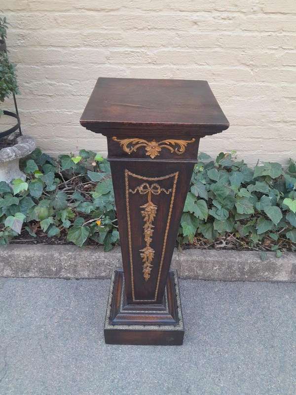 An Antique 19th Century Gilt and Ebonised Pedestal