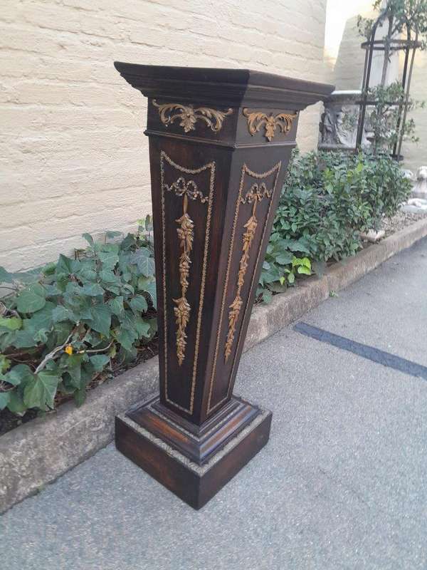 An Antique 19th Century Gilt and Ebonised Pedestal