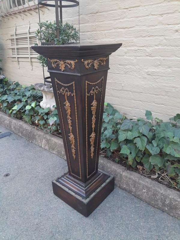 An Antique 19th Century Gilt and Ebonised Pedestal