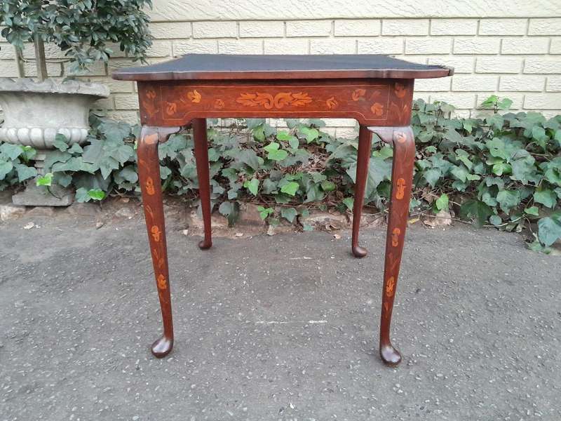 An Antique 19th Century Dutch Marquetry Card Table