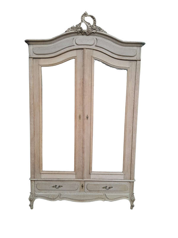 A 20th Century French Oak Armoire In A Contemporary Bleached Finish