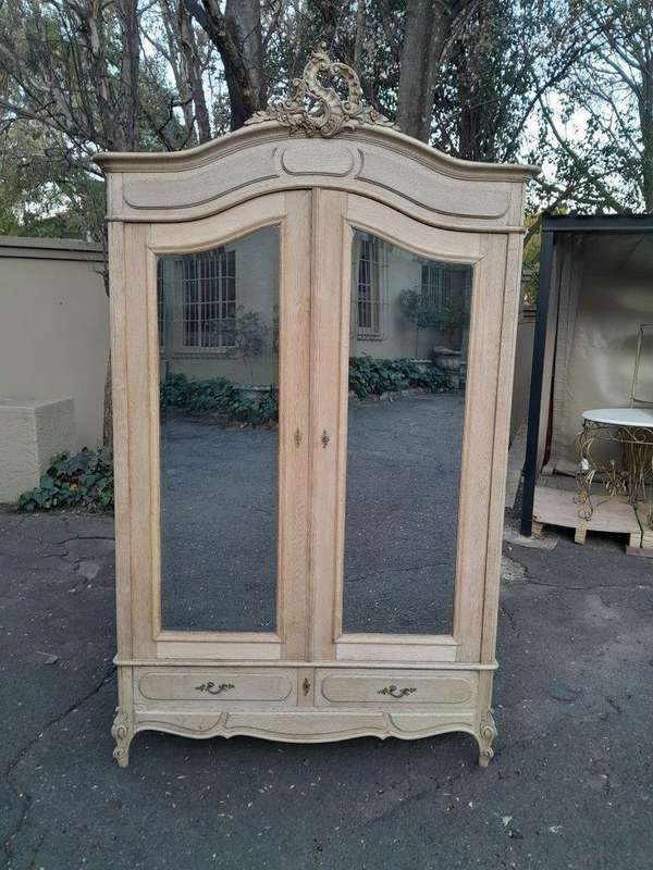 A 20th Century French Oak Armoire In A Contemporary Bleached Finish