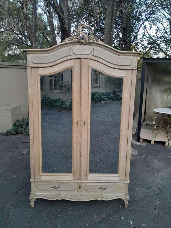 A 20th Century French Oak Armoire In A Contemporary Bleached Finish