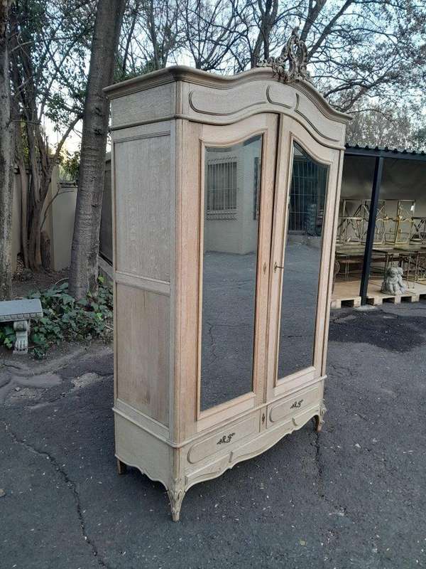 A 20th Century French Oak Armoire In A Contemporary Bleached Finish