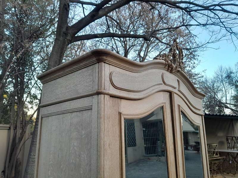 A 20th Century French Oak Armoire In A Contemporary Bleached Finish