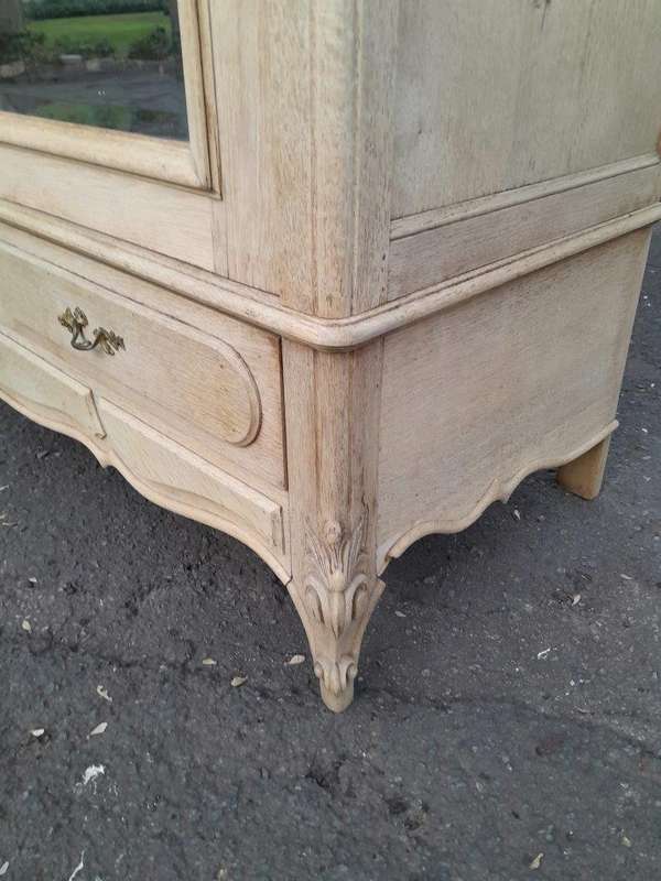 A 20th Century French Oak Armoire In A Contemporary Bleached Finish