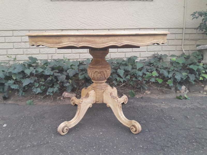 A 20th Century Dutch Walnut And Mahogany Table With Scalloped Edge And In A Contemporary Bleached...