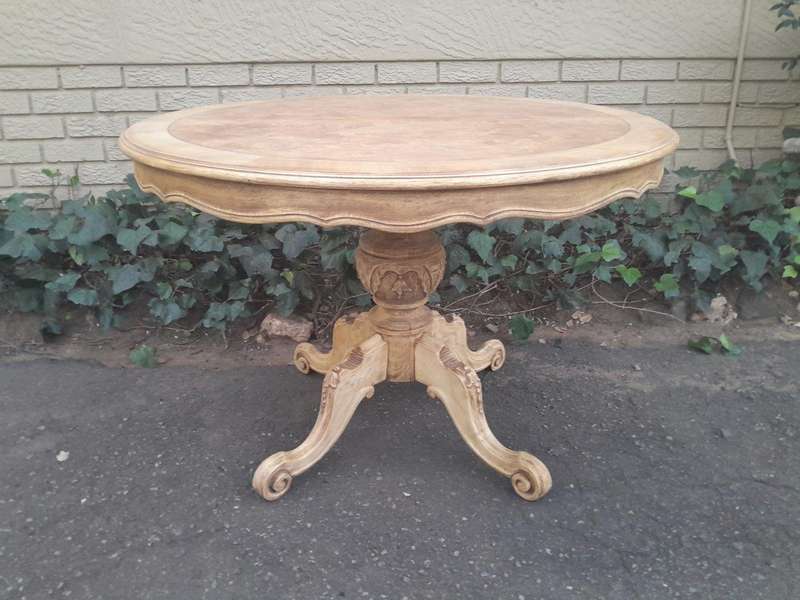A 20th Century Dutch Walnut And Mahogany Table With Scalloped Edge And In A Contemporary Bleached...